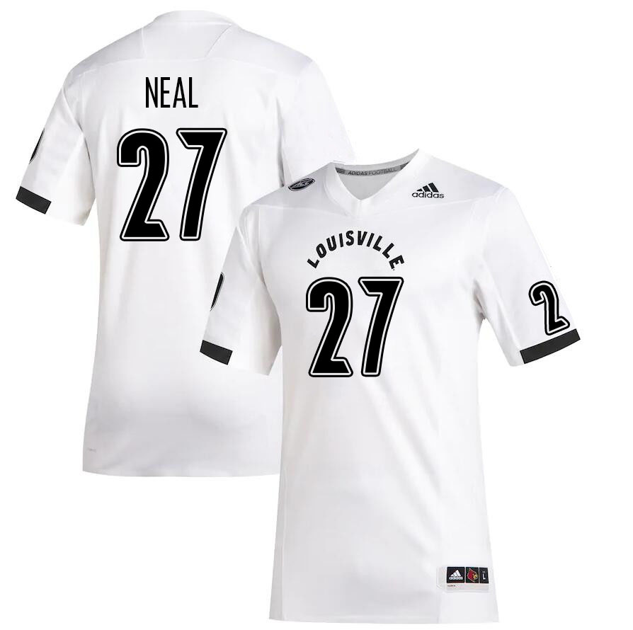 Men #27 Devin Neal Louisville Cardinals College Football Jerseys Stitched Sale-White